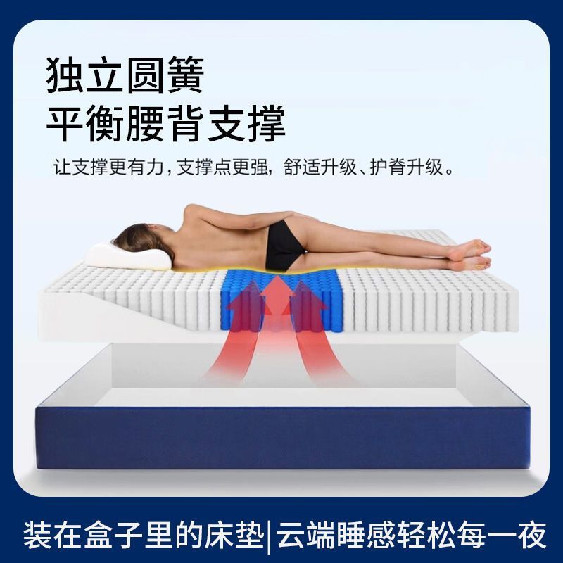 盒子床垫记忆棉卷包压缩席梦思独立弹簧软硬适中加厚乳胶床垫|undefined