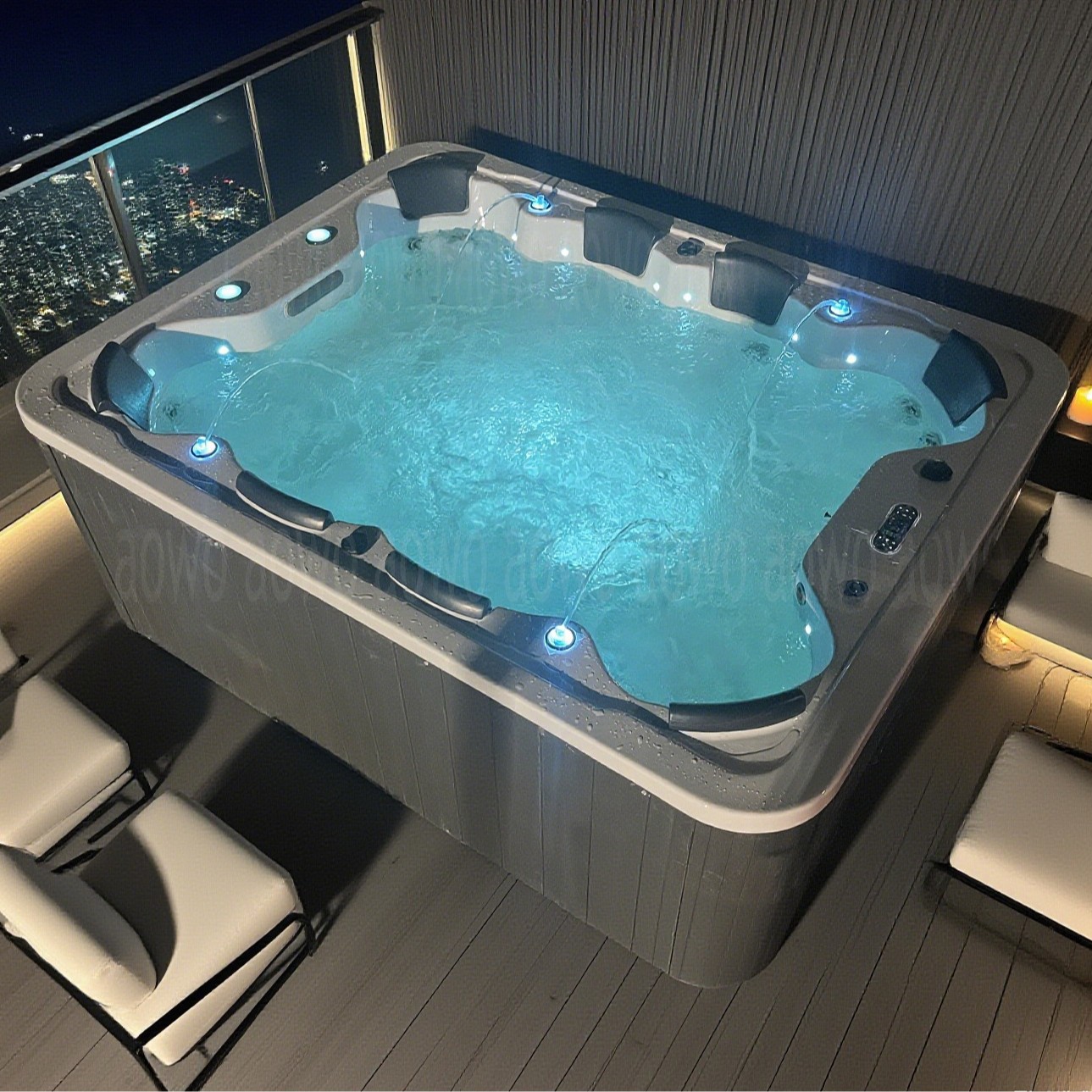bañera termostática de masaje al aire libre piscina de olas acrílico SPA certificación de jacuzzi 8 personas
