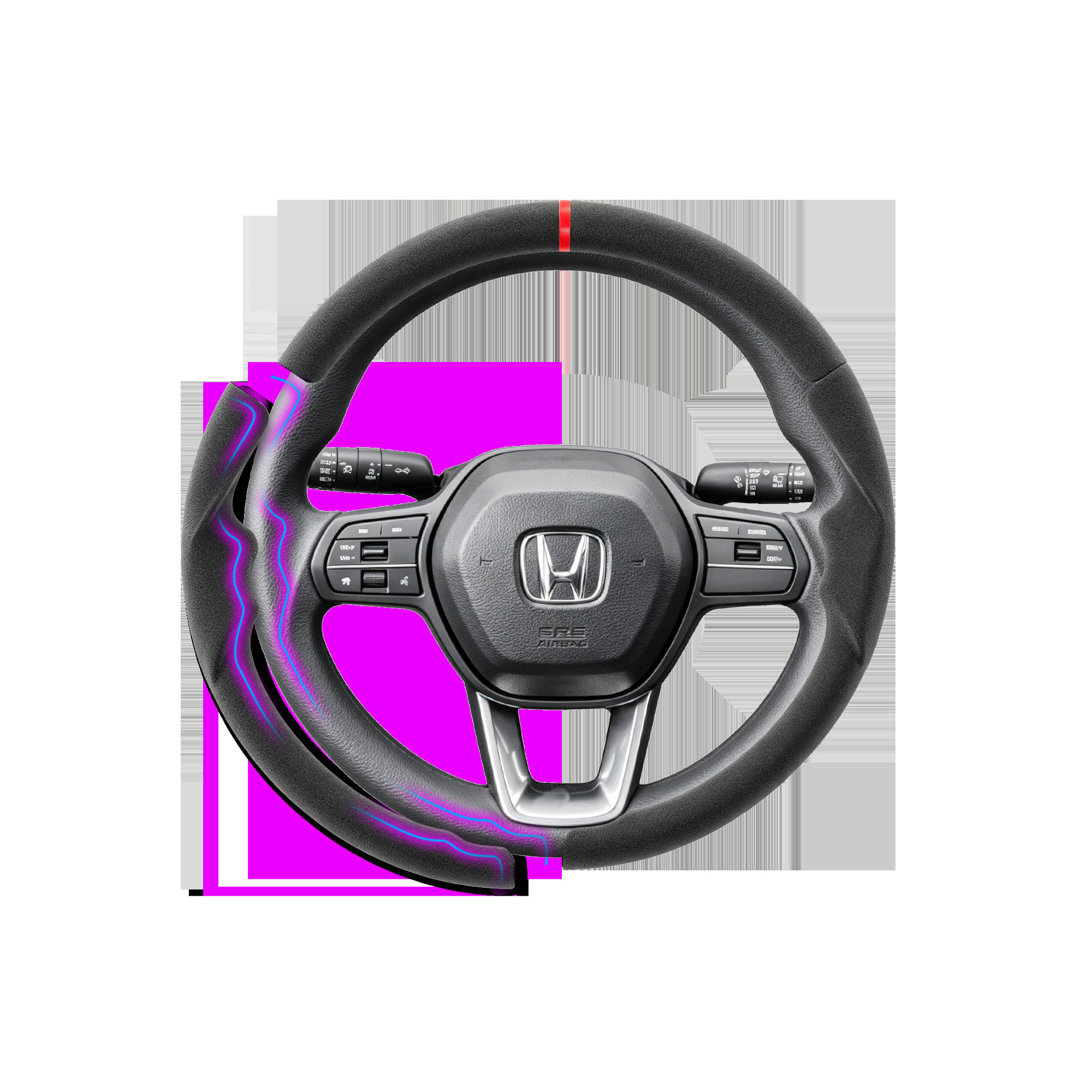 Suitable for Honda three-section suede steering wheel cover, carbon fiber, no-sew, sporty style, non-slip car handle cover