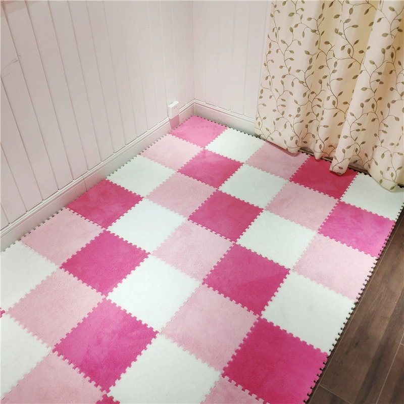 Fleece Carpet Mat, 30×30 cm, Thick Plush Interlocking Tile, Multiple Colors