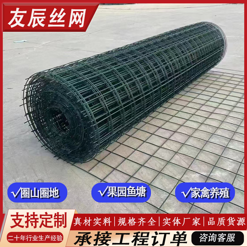 硬塑荷兰网绿色养殖铁丝网光伏圈地鱼塘围栏网防锈隔离涂塑焊接网