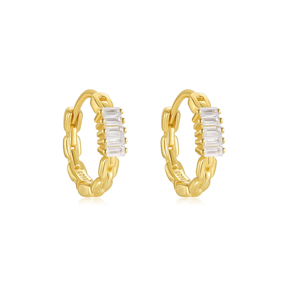4g Weight 925 Sterling Silver Ear Needle Material Zircon Inlay Material Earrings Classification 1 Pair Quantity Holiday, Daily Occasion 925 Sterling Silver Material Geometric Pattern Women's Gender Inlay Design Simple Style, Shiny Style 1 Pair 925 Sterling Silver Zircon Geometric Earrings 23