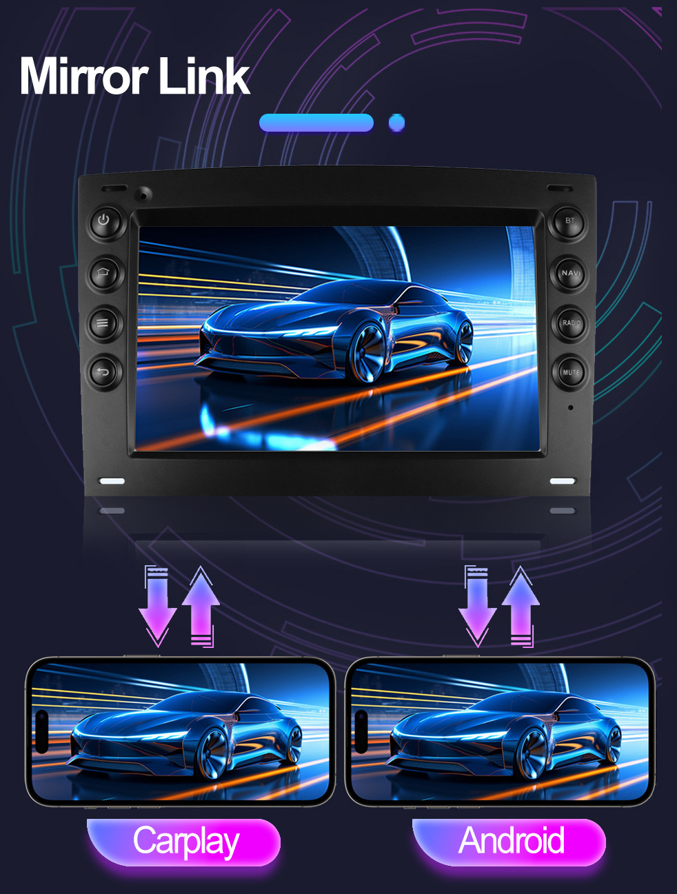 Suitable for 7inch Renault Megane 02-09 Android Car Gps High-Definition Screen Mp5 Bluetooth Navigation All-In-One Machine