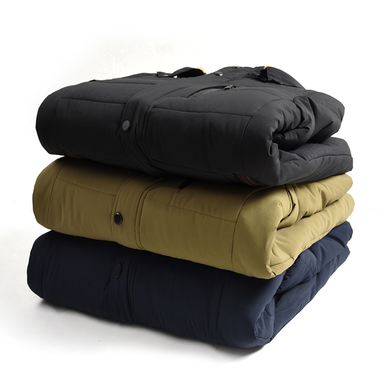 Cross-Border Chaqueta acolchada de algodón para hombre invierno 2021 nueva chaqueta acolchada de algodón cálido de mediana edad con capucha chaqueta acolchada de algodón engrosada abrigo de papá