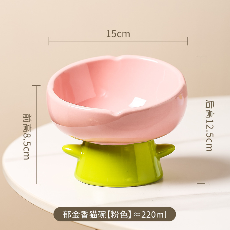 猫ボウル、キャットフードボウル、セラミック猫丼、水とフードボウル、背の高い足、転倒防止、頚椎保護、傾斜口ペット用品|undefined