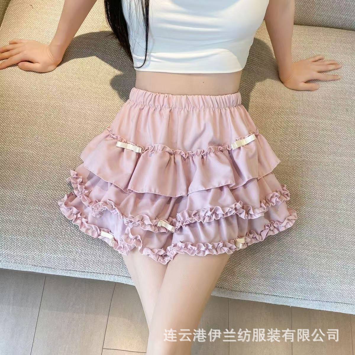 Personalized Fluffy Pumpkin Skirt with Bow, Slimming Lace-Trimmed Sweet Style — detail image 3