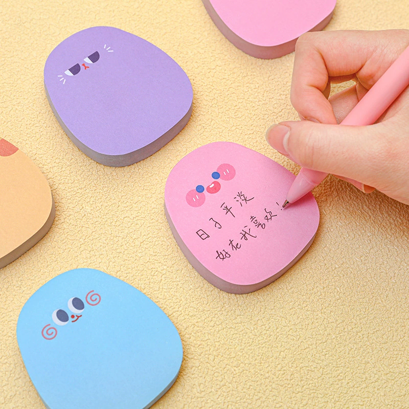 Emoticon Sticky Notes, Cute Cartoon Pads, 60 Sheets Each, Compact 4-Shape Set