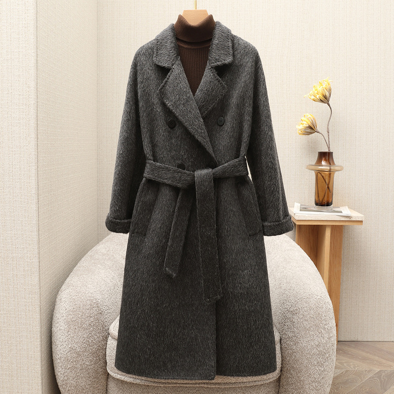 Double-Sided Alpaca Wool Coat for Women 2025 Autumn and Winter New Woolen Coat for Women Loose Long Style Suli Wool 101801