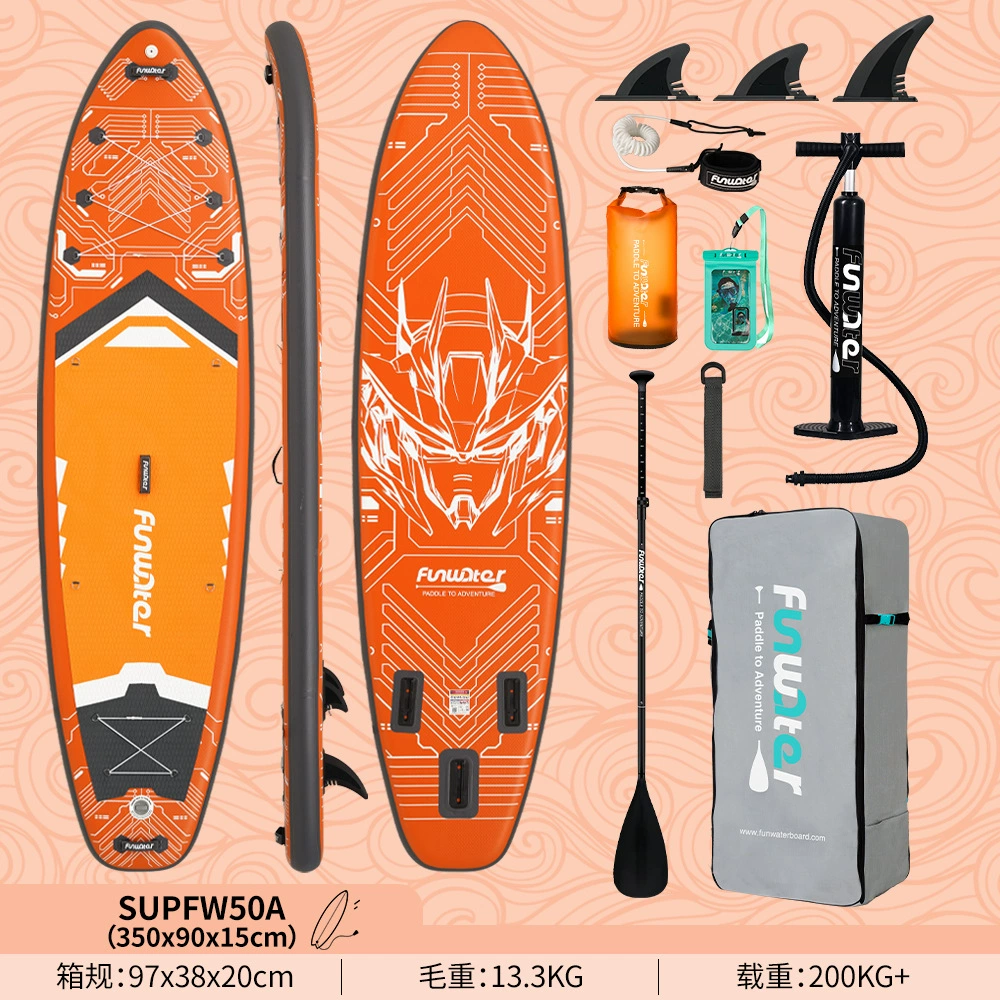 Надувная SUP Funwater для серфинга-стэнд-ап, варианты 335–385 см с веслом/сиденьем/основанием под камеру