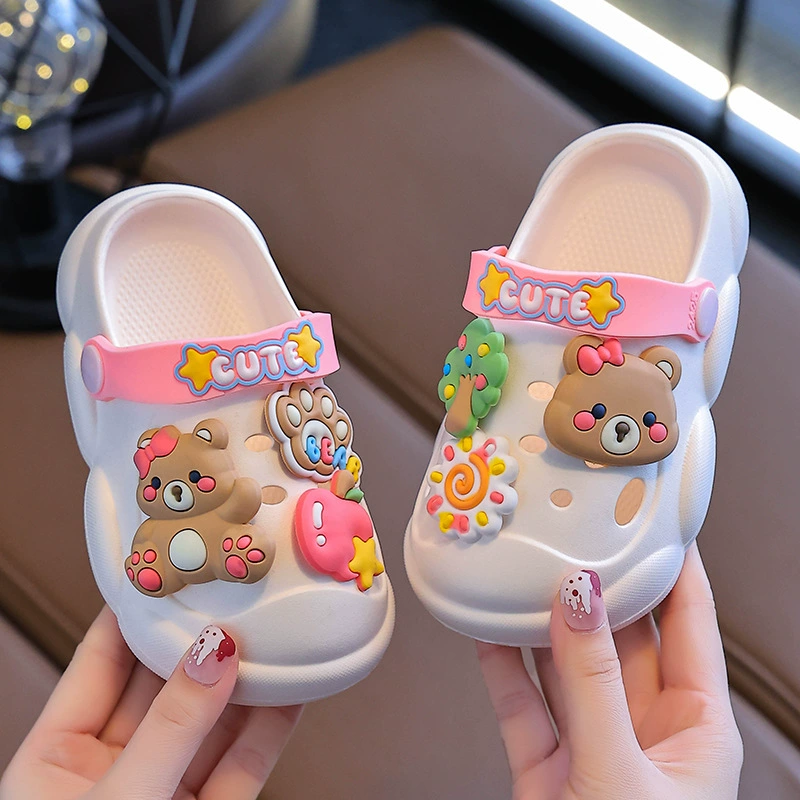 Детская милая обувь, нескользящая домашняя шлёпанцы, летние тапочки, мягкая подошва
