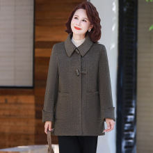妈妈装时尚中长款大衣2025秋冬新款中年时尚修身洋气女装百塔外套