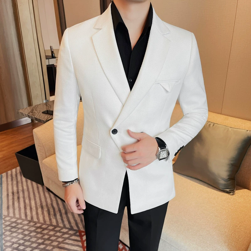 Модный костюм для отдыха, мужское белое пальто, оптовая продажа, slim fit