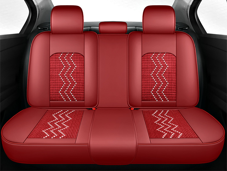 Ice Silk Car Seat Cushion, Light Luxury Full-Cover Nappa Leather Car Seat Cushion, New Model for All Seasons, Five-Seater Universal Car Cushion Cover Wholesale
