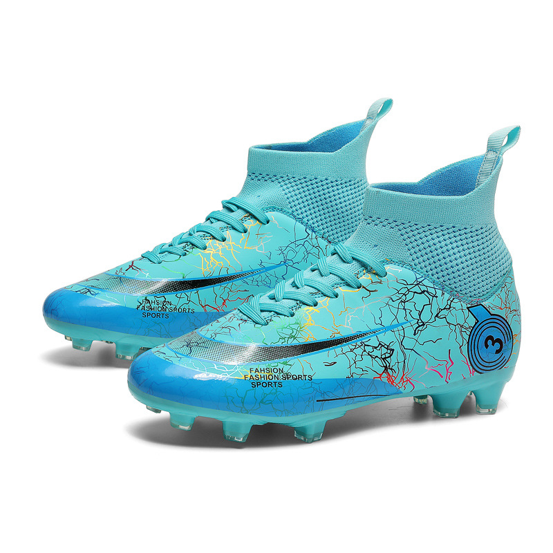 Scarpe da calcio alte transfrontaliere di grandi dimensioni 47 48AG unghie lunghe TF unghie rotte scarpe da ginnastica per piedi in pelle per allenamento in erba artificiale per adulti_voghion.com
