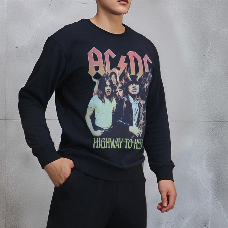 Plus Size Digital Print Acdc Rock Band Crew Neck Sweatshirt Rock Band Sweatshirt Large Size S-9Xl Plus Size Digital Print Acdc Rock Band Crew Neck Sweatshirt Rock Band Sweatshirt Large Size S-9Xl