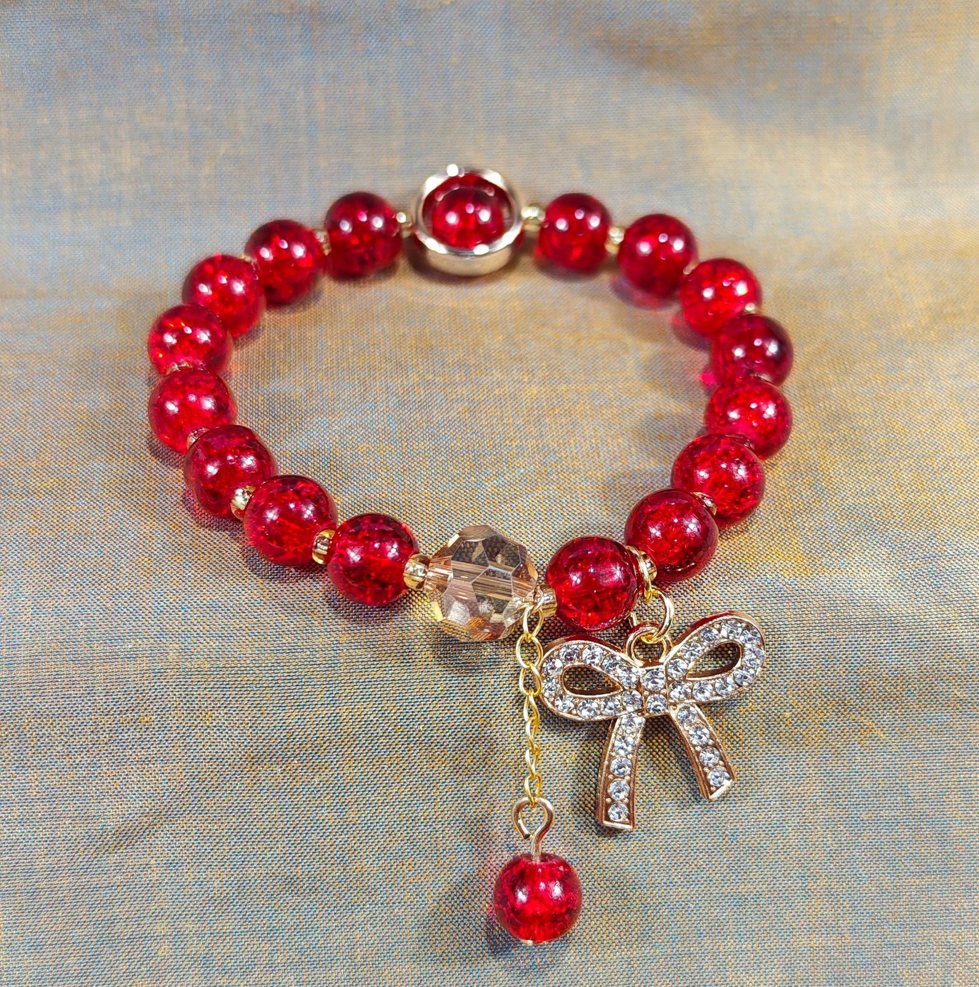 Las celebridades de Internet retro transfronterizas suelen ser todo-fósforo pulsera elástica de estilo ins simple pulsera de moda de lujo ligero, joyería de temperamento