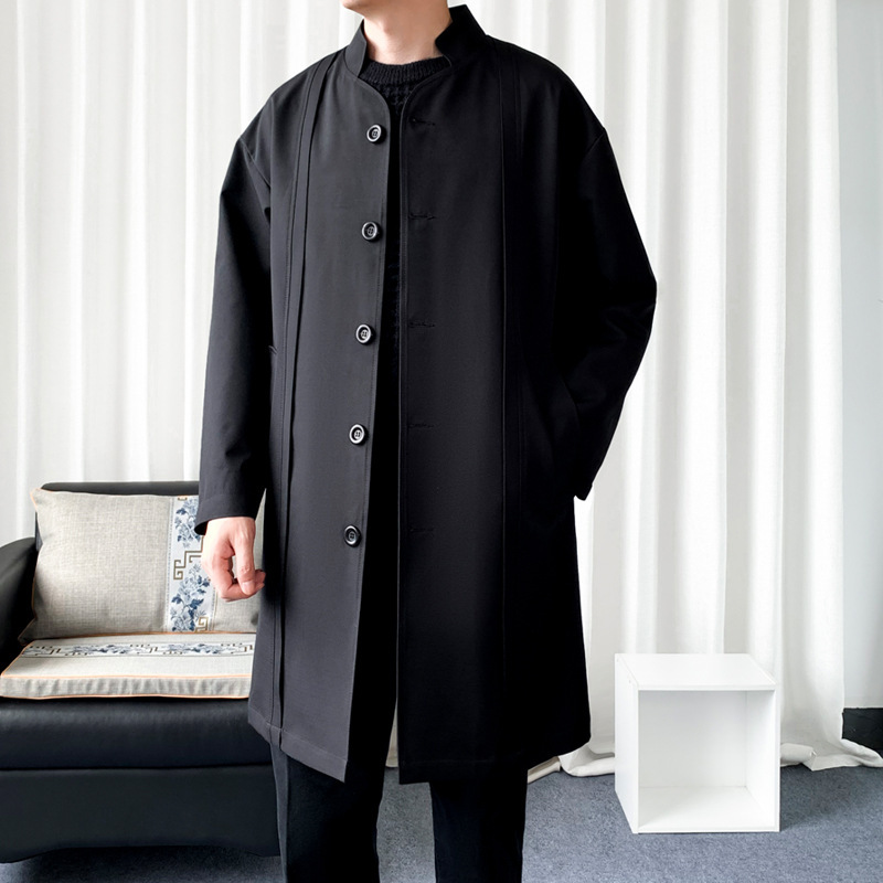 2024 Autumn Men's Chinese Stand Collar Windbreaker Men's Casual Easiest for Match Handsome Coat Men's Mid-Length Chinese Style Jacket 2024 Autumn Men's Chinese Stand Collar Windbreaker Men's Casual Easiest for Match Handsome Coat Men's Mid-Length Chinese Style Jacket