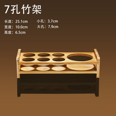 Creativo doméstico comercial licor de bambú taza de madera taza de vino pequeña bandeja de almacenamiento de licores de estilo chino taza de vino un soporte de taza