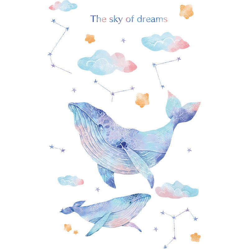 New Dreamy Whale Clouds Constellations Home Decoration Wall Stickers Wholesale Nihaojewelry display picture 8