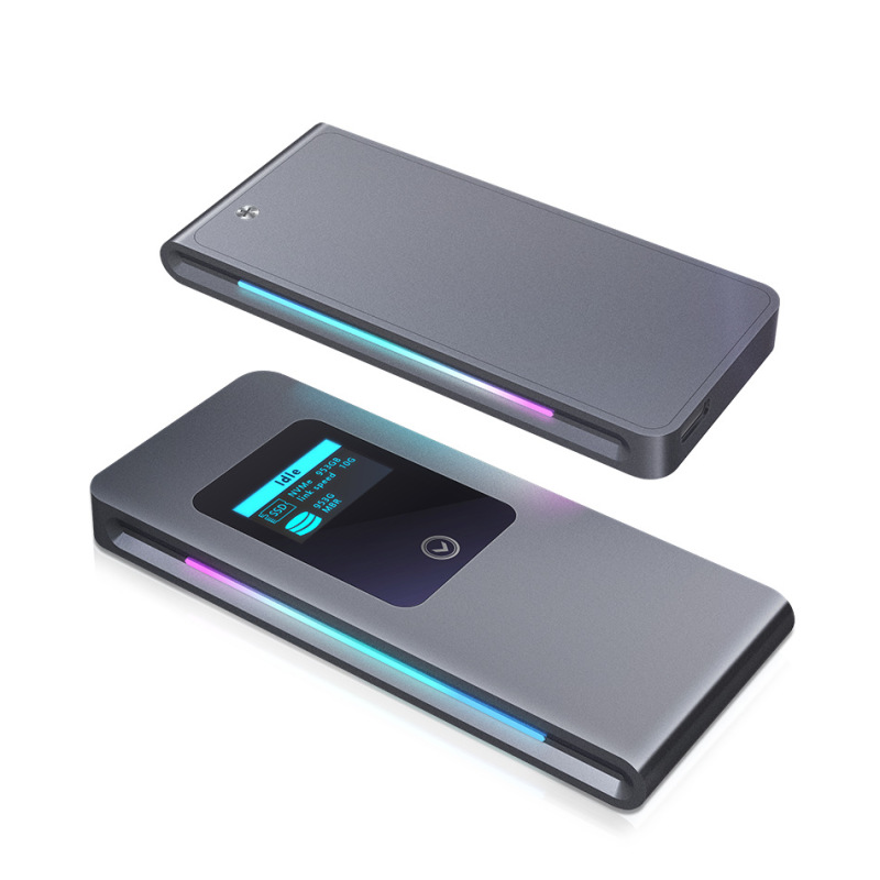 Rgb Cool Lighting Effect 10Gbps High-Speed Mobile Hard Drive Box Nvme Protocol M2 Mobile Solid State Drive Box Rgb Cool Lighting Effect 10Gbps High-Speed Mobile Hard Drive Box Nvme Protocol M2 Mobile Solid State Drive Box