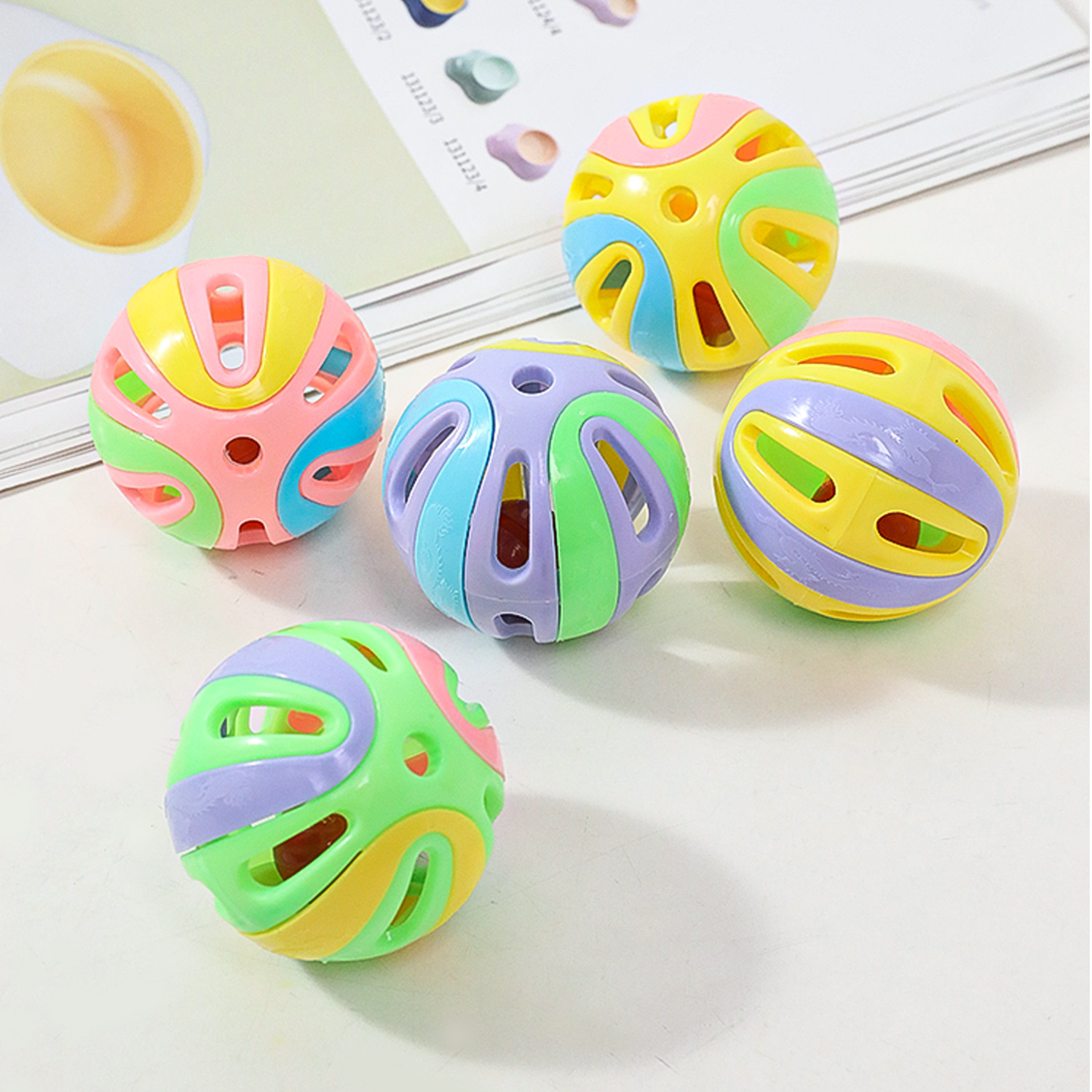 Nuevo en stock pipetao costura de colores Bell Ball gran gato de juguete auto-Hola Bell juguete para mascotas