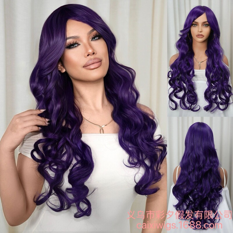 European and American Style Golden Barbie Cosplay Wig, Long Curly Hair with Bangs, High-Quality Synthetic Fiber Cosplay Wig from Yiwu