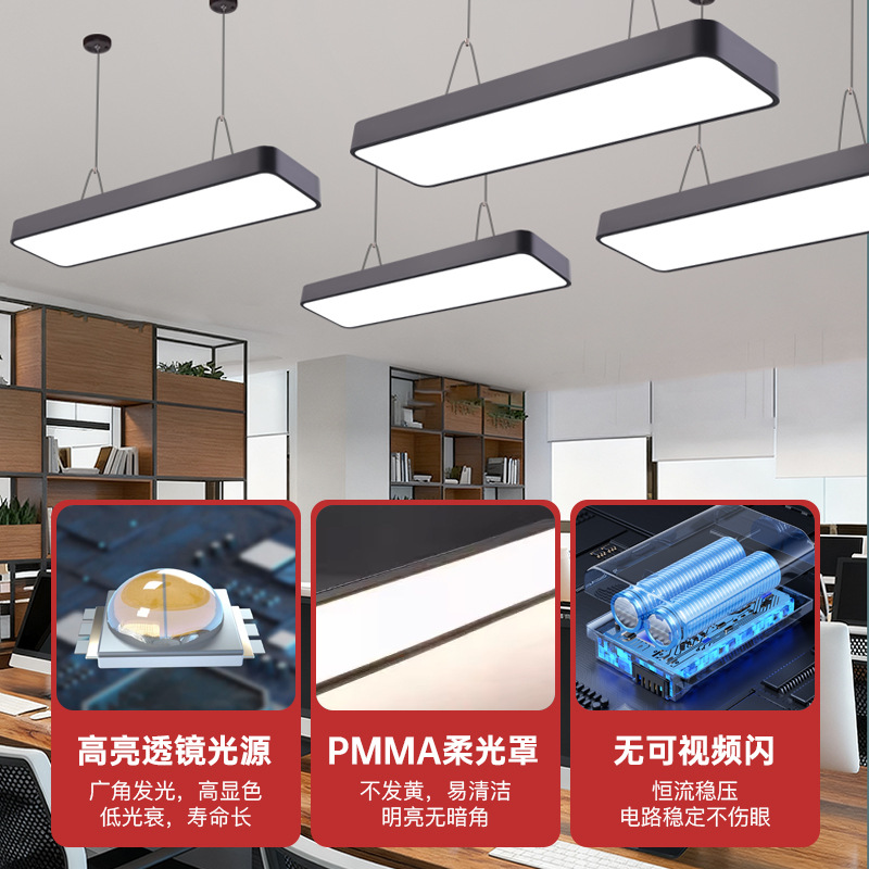 Lámpara de cabina de oficina redondeada LED iluminación de oficina centro comercial techo interior cubierta clara elevación protección de ojos súper brillante image 4