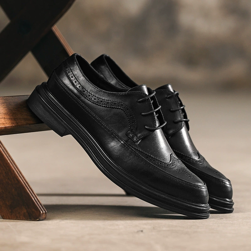 Weishi mibang кожаная обувь, мужская британская деловая официальная одежда, повседневная дышащая мужская обувь, 2023, новая летняя мужская кожаная обувь, модная