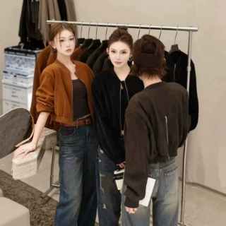 设计感背后拉链棒球服外套女欧洲站2026年早秋新款小个子夹克上衣