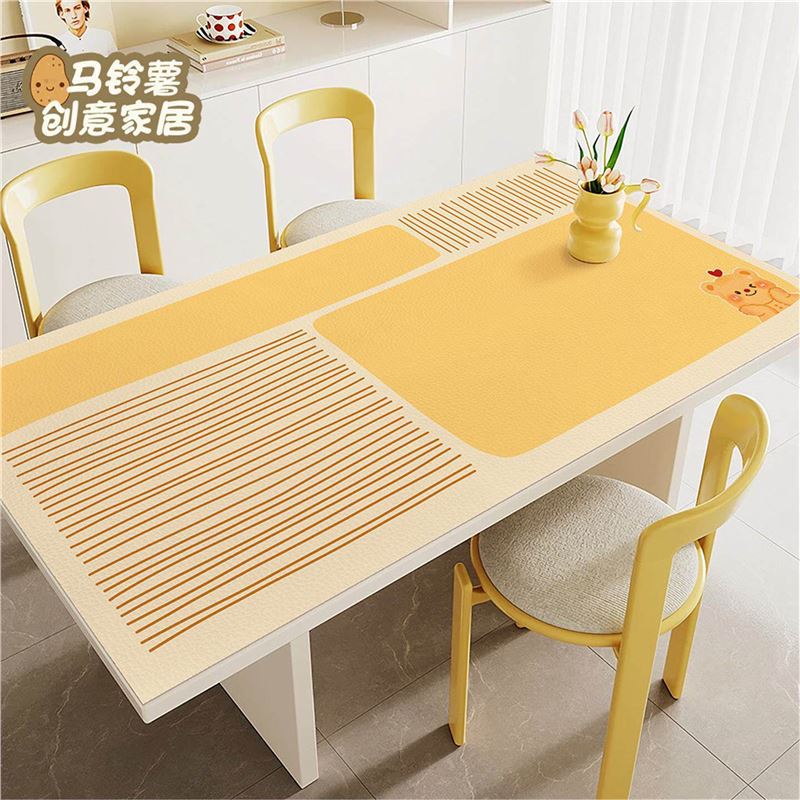Butter Bear Tablecloth Oil-Proof and Waterproof Leather Dining Table Mat Heat-Resistant Pad Coffee Table Surface Protection Cover Butter Bear Tablecloth Oil-Proof and Waterproof Leather Dining Table Mat Heat-Resistant Pad Coffee Table Surface Protection Cover