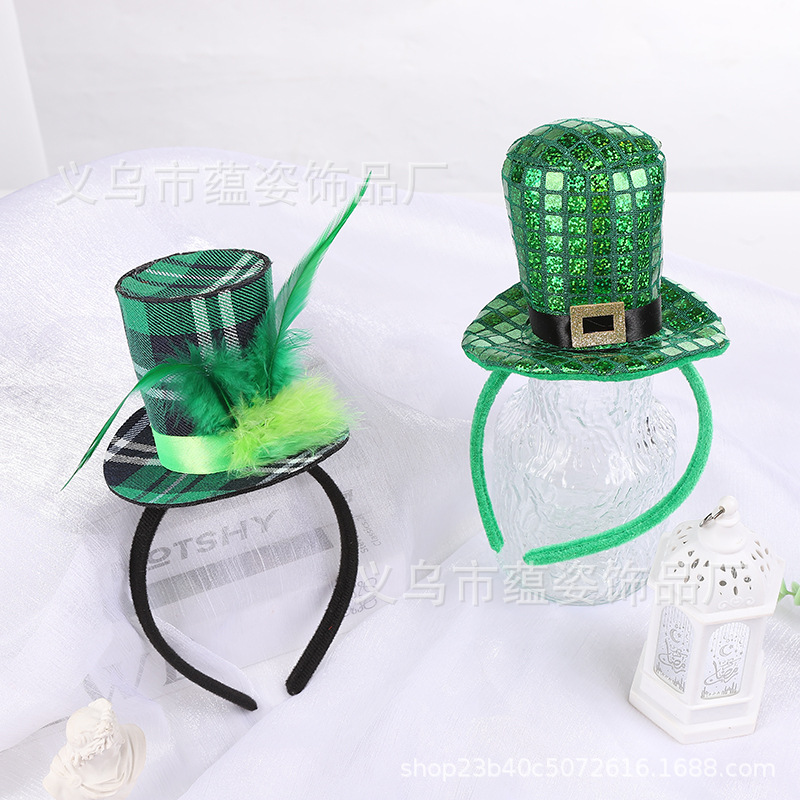 Diadema de trébol para San Patricio, accesorio de fiesta al por mayor