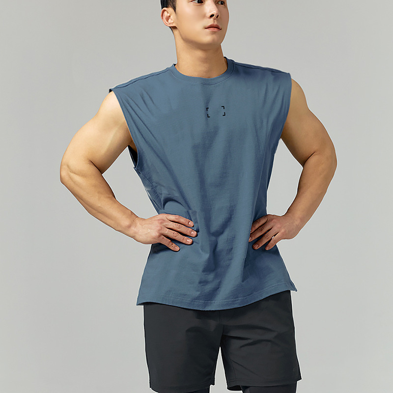 New Style Wide-Shouldered Sports Vest for Men, Casual Fitness Outdoor Summer Trendy Brand Sleeveless Vest to Show Muscle Training Clothes