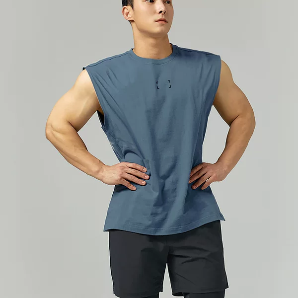 New Style Wide-Shouldered Sports Vest for Men, Casual Fitness Outdoor Summer Trendy Brand Sleeveless Vest to Show Muscle Training Clothes