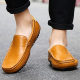 Doudou Shoes Men's 2025 Summer Genuine Leather Soft Sole Casual Men's Shoes Large Size 45 One-Leg Lazy Leather Shoes Trendyy 46