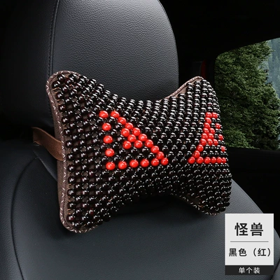 Headrest, New Car Neck Pillow, Car - monster-black-red-headrest-1
