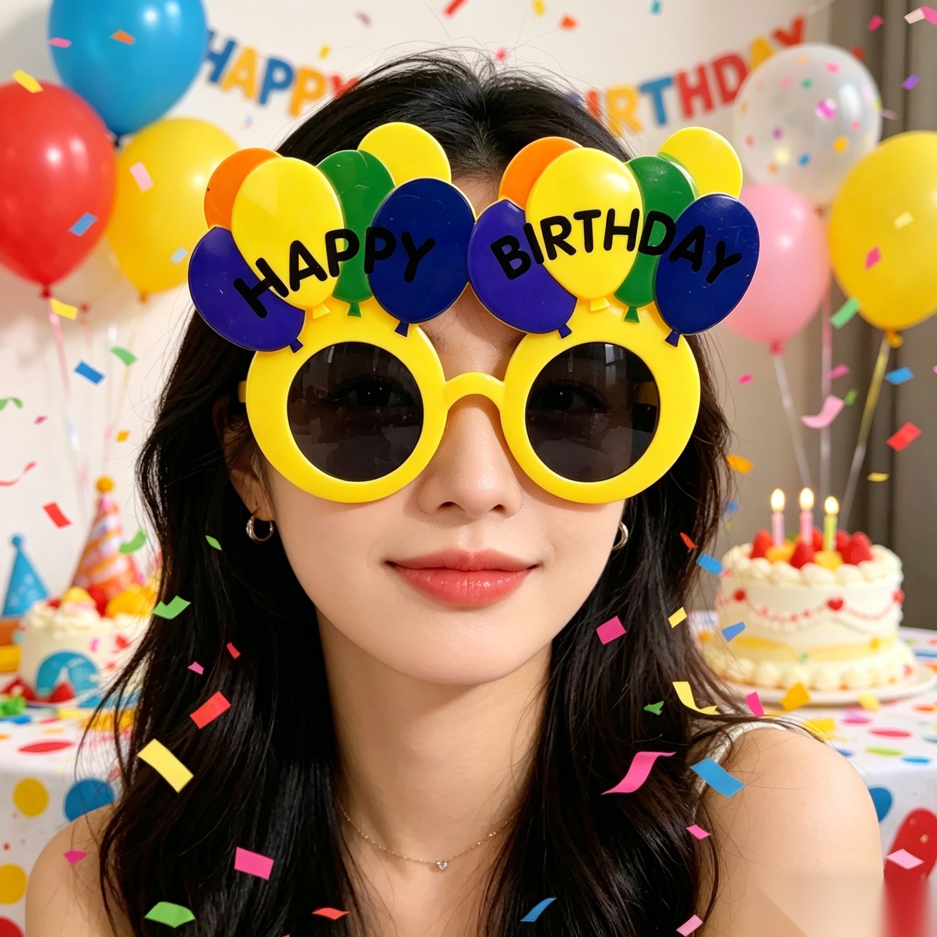 Cumpleaños temático fiesta gafas extrañas feliz cumpleaños pastel vela gafas de diseño de cumpleaños accesorios de fotos