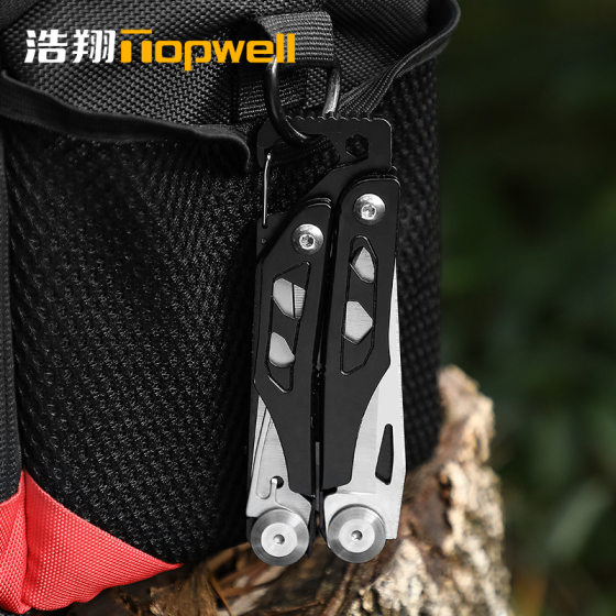 Black Outdoor Convenient Folding Knife Combination Multifunctional Knife Pliers Carry-on Camping Climbing Tools Folding Tactical Pliers