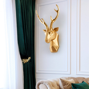 Nordic style deer head wall hanging resin animal head pendant living room TV sofa background wall decorations wholesale