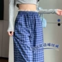 直筒松弛显瘦夏季格子裤