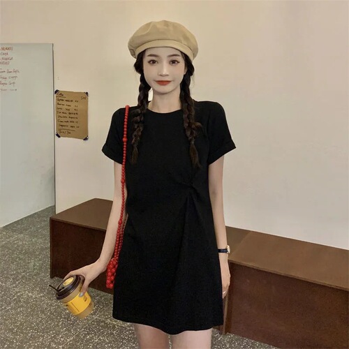 Wear casual dress Extended version Long T-shirt loose dress T-shirt skirt Women's medium and long sweet and spicy ***