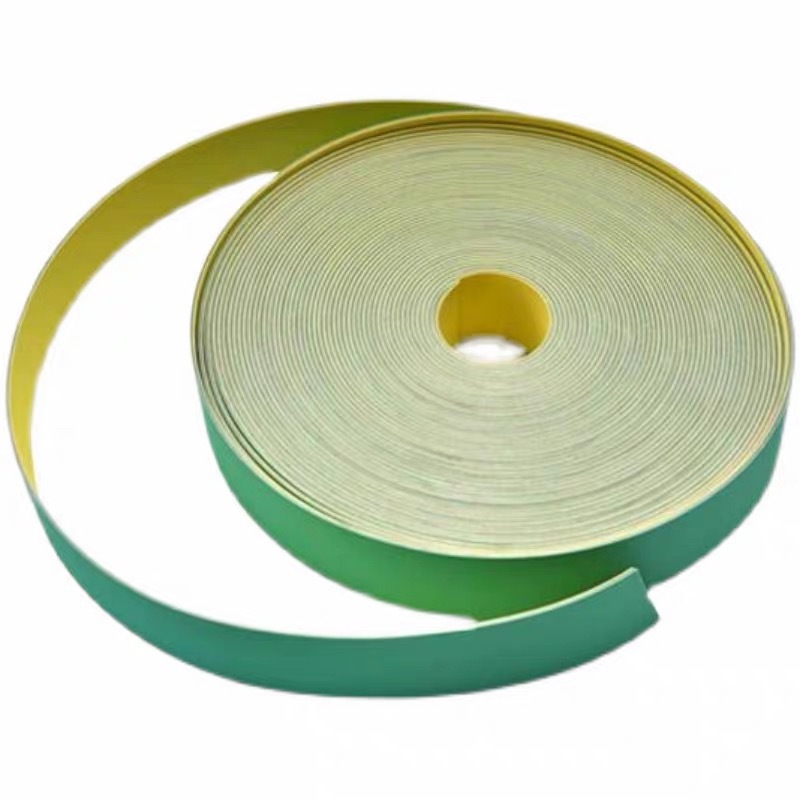 Rubber high-speed wear-resistant flat belt for textile industry, yellow-green nylon synchronous belt resistant to acid and oil