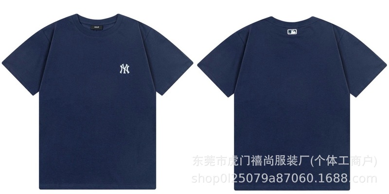 クロスボーダー25ss刺繍MLB春夏全面プリントロゴ半袖男女兼用ゆったりカジュアルTシャツ純綿快適|undefined
