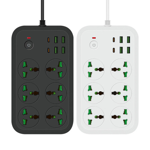 Cross-border power strip with switch socket 6-hole power strip for household use with cable USB power strip and drag strip wholesale manufacturer