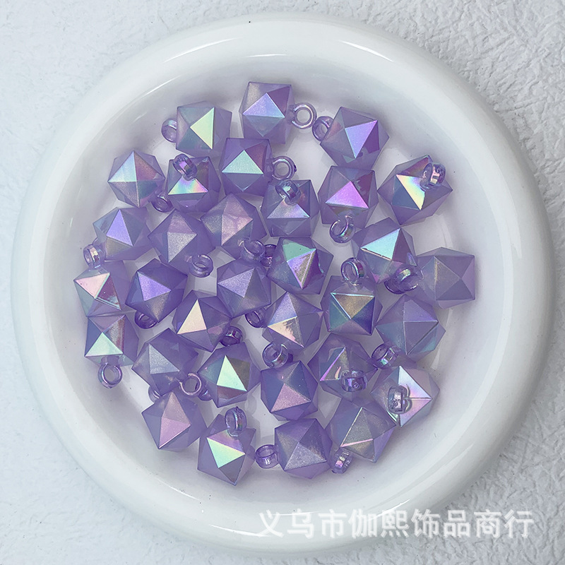 新品16mm切り面金粉夜光水立方吊穴珠diy車掛手作りアクセサリービーズ部品材料