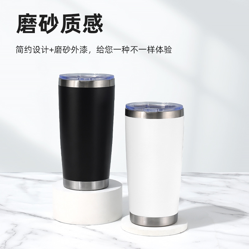 Vaso térmico de acero inoxidable 304 de 20oz, gran capacidad, portátil para automóvil y exteriores, estilo moderno premium