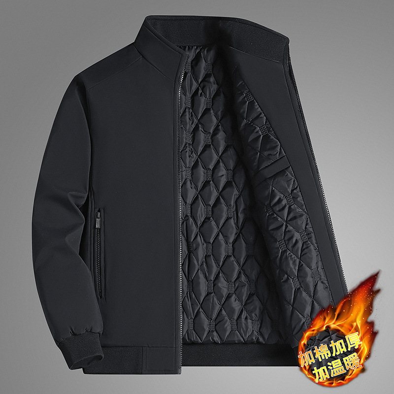 Chaqueta de hombre de mediana edad 50-60-70 de algodón y engrosamiento chaqueta de hombre de cuello alto casual de moda chaqueta de algodón acolchado