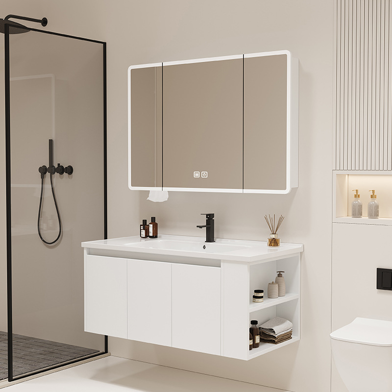 Mueble lateral, mueble de baño, lavabo integrado de cerámica, mueble de baño, lavabo, lavabo, lavabo, lavabo, lavabo, combinación de aluminio de nido de abeja