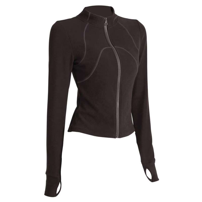 Cross-Border Autumn and Winter Yoga Clothing Jacket Pilates Running Long-Sleeved Stand-Up Collar Slimming Velvet Sports Top