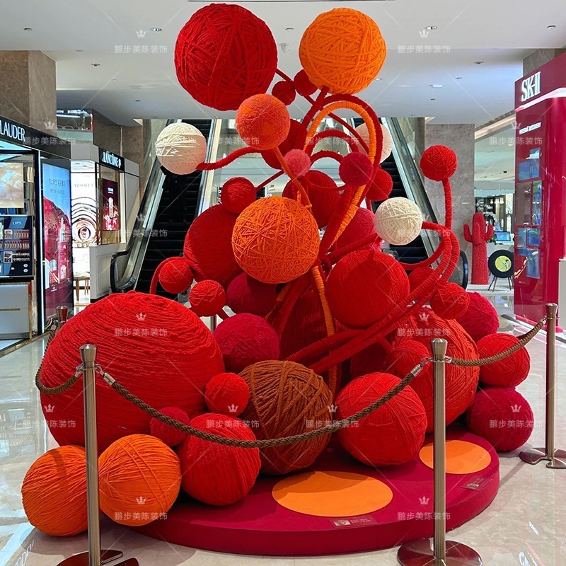 夏の景勝地の毛糸ボールチェックポイントレイアウト美しいディスプレイフォームボール結婚式のセットウィンドウ装飾装飾品小道具|undefined