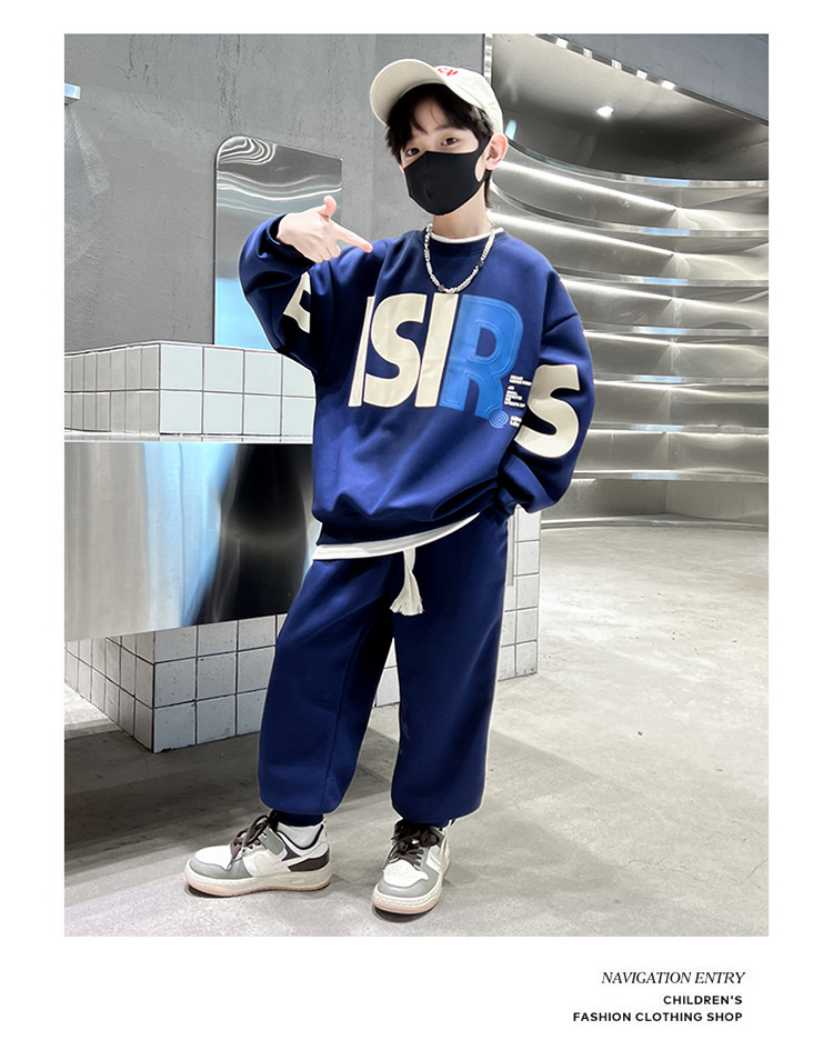 Boys' Spring and Set 2023 New Sports Children's Autumn Dress Handsome Mid sized Big Boy Trendy Cool Sweater_voghion.com
